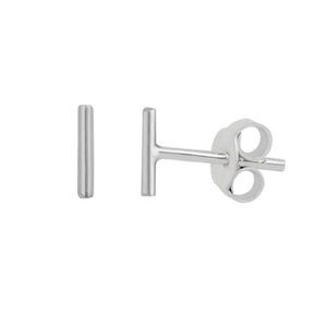 J&Co mini skinny bar stud earrings- silver